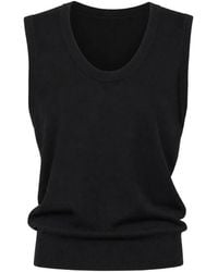 6397 - Top Sin Mangas De Punto Con Cuello Redondo - Lyst