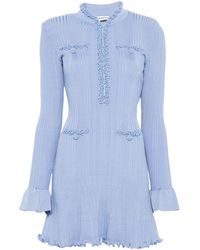 Self-Portrait - Pearl Trim Knit Mini Dress - Lyst