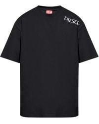 DIESEL - T-Shirt Con Logo Ricamato - Lyst