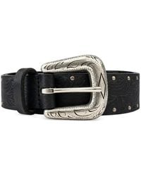 Anderson's - Stud-Embellished Engraved-Buckle Belt - Lyst