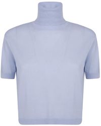 N°21 - Short-Sleeve Roll-Neck Sweater - Lyst