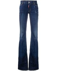 DSquared² Mid-rise Bootcut Jeans - Blue