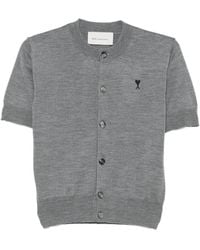 Ami Paris - Ami De Coeur Short-Sleeve Cardigan - Lyst