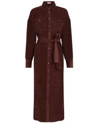 Brunello Cucinelli - Fluid Corduroy Shirt Dress - Lyst
