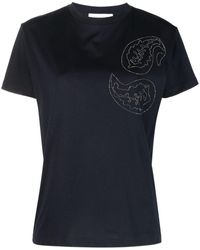 Fabiana Filippi - Bead-embellished Cotton T-shirt - Lyst