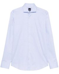 BOSS - Micro-Pattern Long-Sleeve Shirt - Lyst