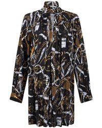 Moschino - Graphic-Print High-Neck Mini Dress - Lyst