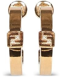 Fendi - Ff-Logo Hoop Earrings - Lyst