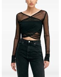 MARCELLA - Britney Mesh-Piping Top - Lyst