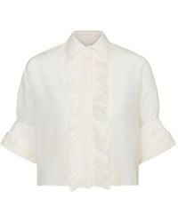 Twp - Next Ex Ruffle-Trimmed Cropped Shirt - Lyst