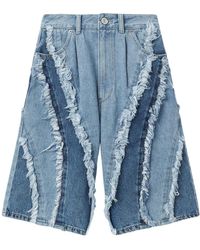 SJYP - Wide-leg Frayed Denim Shorts - Lyst
