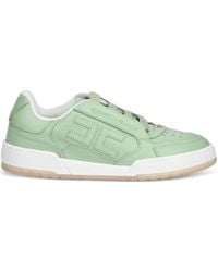 Elisabetta Franchi - Logo-Plaque Leather Trainers - Lyst