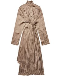 Balenciaga - Draped Silk Dress - Lyst