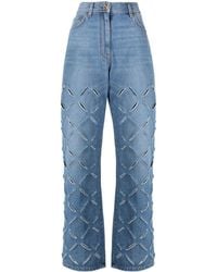 Versace - Laser Cutting Denim Jeans - Lyst