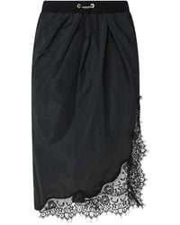 Pinko - Lace-Trim Gathered Skirt - Lyst