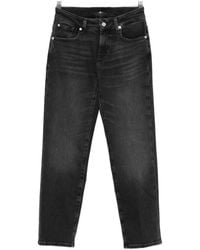 7 For All Mankind - Faded-Effect Cropped Jeans - Lyst