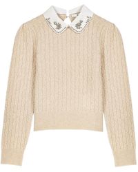 Maje - Removable Poplin-Collar Jumper - Lyst
