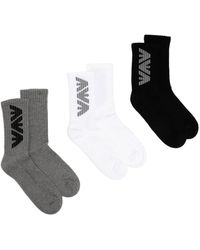 Emporio Armani - Intarsia-Knit Logo Socks (Set Of 3) - Lyst