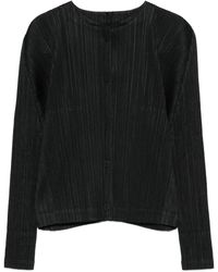 Pleats Please Issey Miyake - Geknöpfte Jacke Mit Falten - Lyst