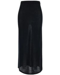 Semicouture - Angie Virgin Wool Knit Midi Skirt - Lyst