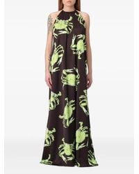 MSGM - Crab-Print Halterneck Maxi Dress - Lyst