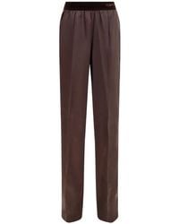 Tom Ford - Logo-Waistband Silk Trousers - Lyst