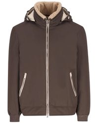 Brunello Cucinelli - Shearling-Collar Hooded Jacket - Lyst