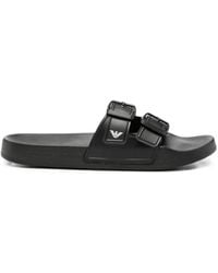 Emporio Armani - Buckle-Fastening Slides - Lyst