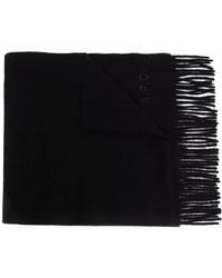 A.P.C. - Wool Scarf With Logo - Lyst