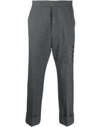 Thom Browne - Cropped Stripe-Print Wool Trousers - Lyst