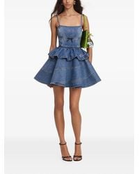 Self-Portrait - Bow-Motif Tiered-Skirt Mini Dress - Lyst