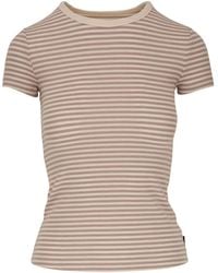 AG Jeans - Striped Fine-ribbed T-shirt - Lyst
