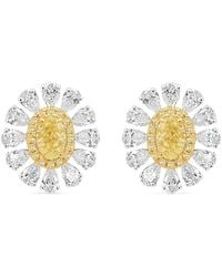 HYT Jewelry - Floral-Motif Diamond Earrings - Lyst