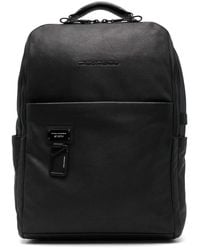 Piquadro - Logo-Plaque Leather Laptop Backpack - Lyst