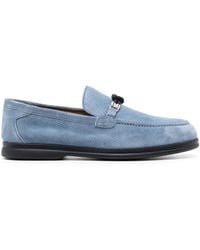 Doucal's - Perforated Suede Loafers - Lyst