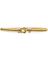 David Yurman - 18Kt Cablespira Buckle Diamond Bracelet (3.5Mm) - Lyst
