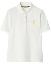 Burberry - Polo de algodón con logo B Heart - Lyst