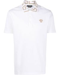 Versace - Taylor Fit Polo -Hemd mit Greca -Kragen - Lyst