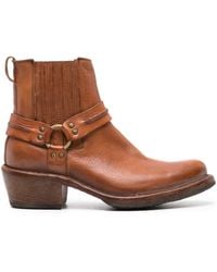 Moma - Chain-link Detailing Calf Leather Boots - Lyst