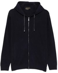 Alberto Gozzi - Ribbed-Knit Zip-Up Hoodie - Lyst