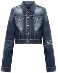 DSquared² - Veste En Jean À Effet Usé - Lyst