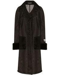 Dolce & Gabbana - Kim Faux Fur-trimmed Organza Trench Coat - Lyst