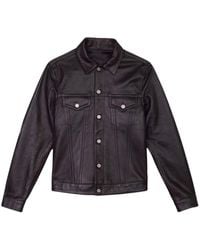 Purple Brand - Button-up Leather Shirt Jacket - Lyst