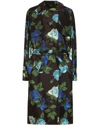 Richard Quinn Trenchcoat Met Bloemenprint - Groen
