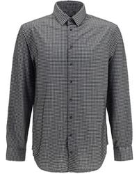 Giorgio Armani - Geometric-Print Long-Sleeve Shirt - Lyst