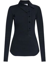 The Attico - Buttoned Collared Polo Top - Lyst