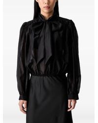 ViCOLO - Blouse Transparente À Col Lavallière - Lyst