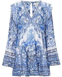 CAMILLA - A Tiled Wonderland Ruffled Tiered Mini Dress - Lyst