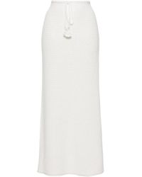 Self-Portrait - Sequinned Pointelle-Knit Maxi Skirt - Lyst