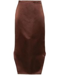 Givenchy - High-rise Asymmetric-hem Silk Midi Skirt - Lyst